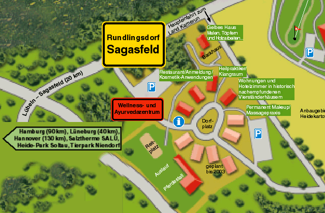 Stadtplan Karte Lageplan Rundlingsdorf Sagasfeld Göhrde Hitzacker Lüneburger Heide