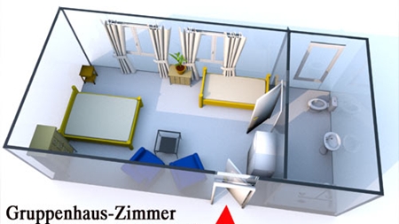 Grundriss des Landhauszimmer im Gruppenhaus in Land Kamerun