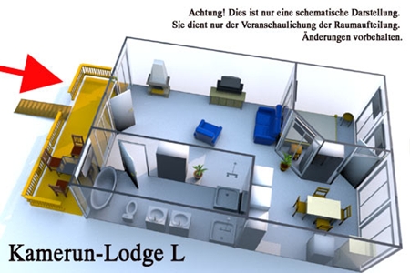 Grundriss der Kamerun Komfort-Lodge für 2 Personen in Land Kamerun